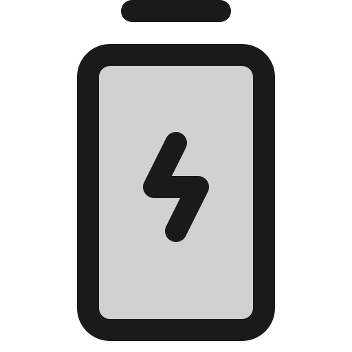 Battery charging vertical duotone icon, two-tone style, from Phosphor