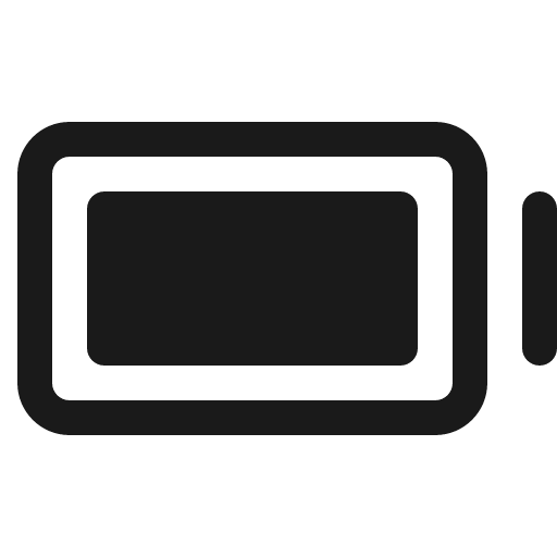 Battery full fill icon, filled style, from Phosphor