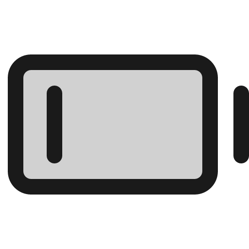 Battery low duotone icon, two-tone style, from Phosphor