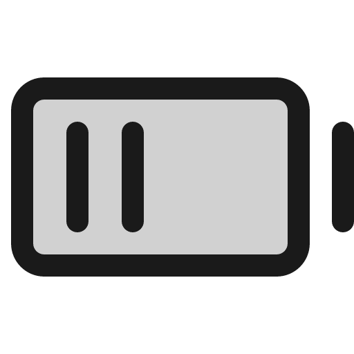 Battery medium duotone icon, two-tone style, from Phosphor