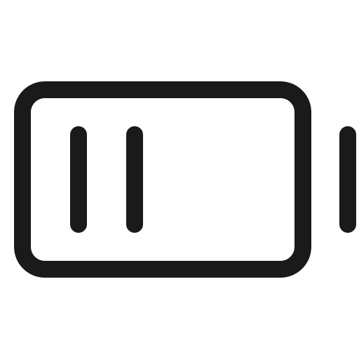 Battery medium light icon, light style, from Phosphor