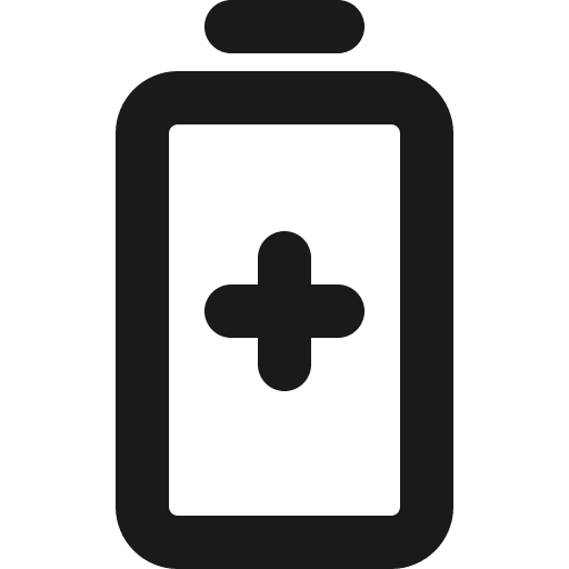 Battery plus vertical bold icon, bold style, from Phosphor