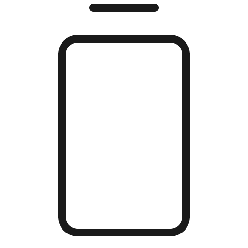 Battery vertical empty thin icon, thin style, from Phosphor
