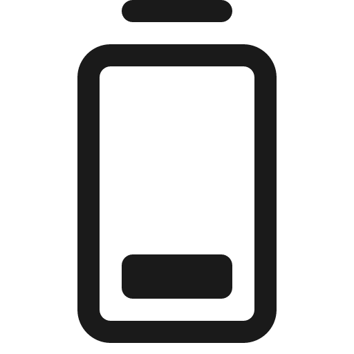 Battery vertical low fill icon, filled style, from Phosphor