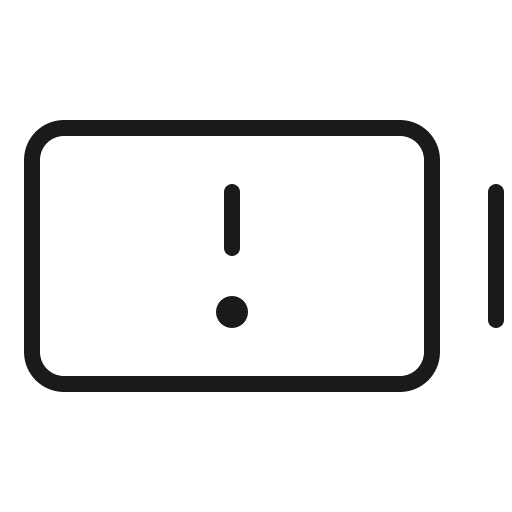 Battery warning thin icon, thin style, from Phosphor