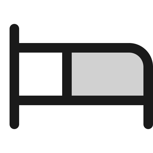 Bed duotone icon, two-tone style, from Phosphor