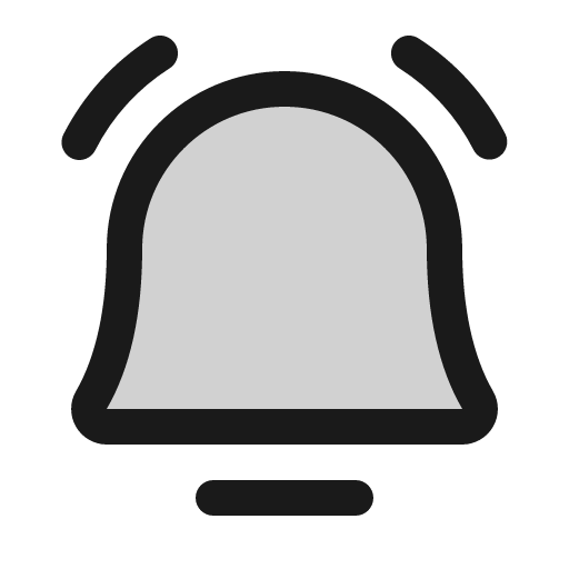 Bell simple ringing duotone icon, two-tone style, from Phosphor