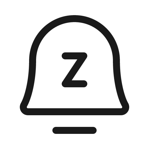 Bell simple z light icon, light style, from Phosphor