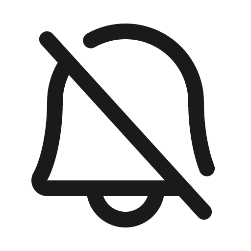 Bell slash icon, solid style, from Phosphor