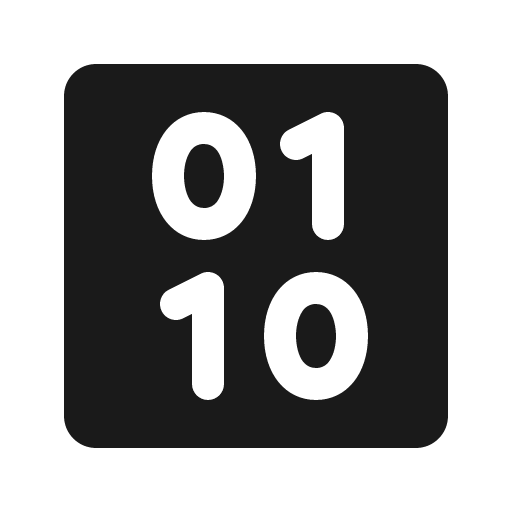 Binary fill icon, filled style, from Phosphor
