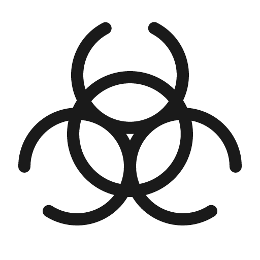 Biohazard light icon, light style, from Phosphor