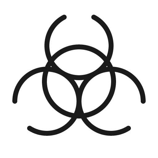 Biohazard thin icon, thin style, from Phosphor