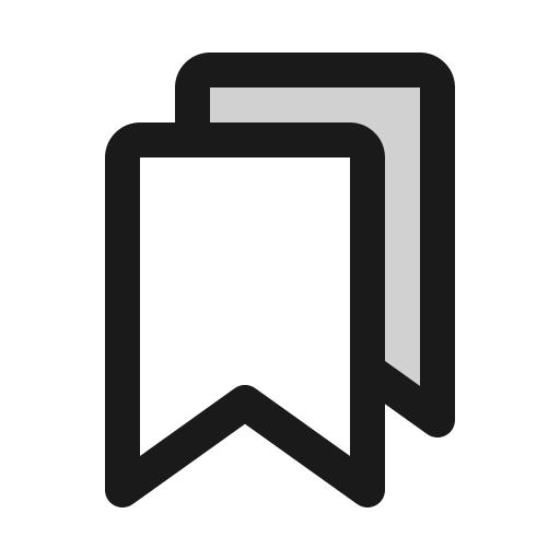 Bookmarks duotone icon, two-tone style, from Phosphor