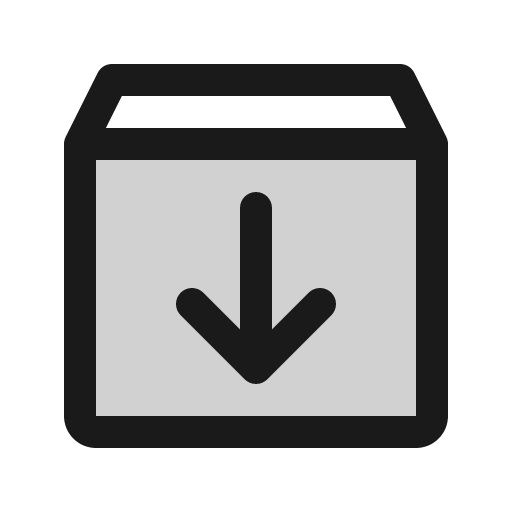Box arrow down duotone icon, two-tone style, from Phosphor