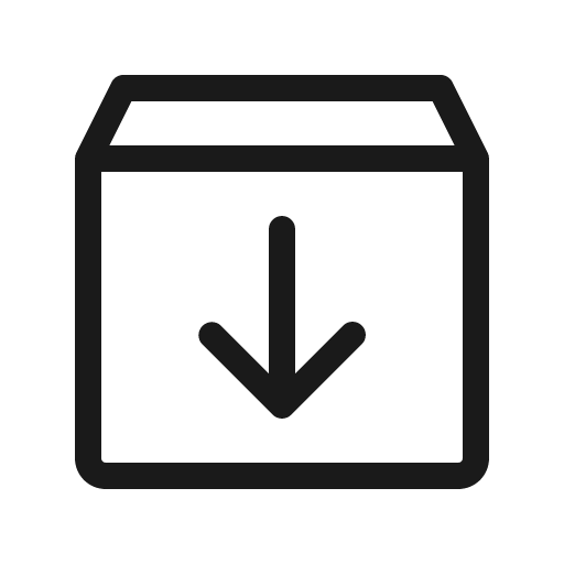 Box arrow down light icon, light style, from Phosphor