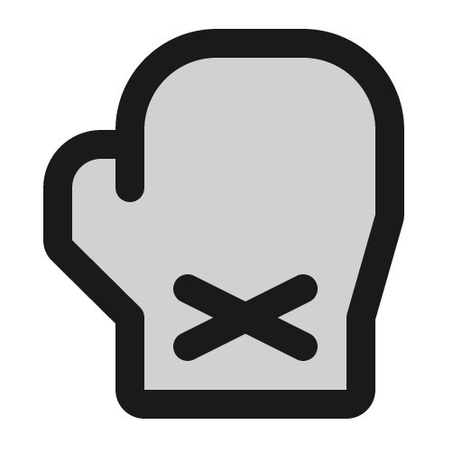 Boxing glove duotone icon, two-tone style, from Phosphor