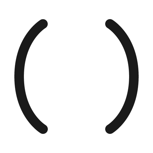 Brackets round icon, solid style, from Phosphor