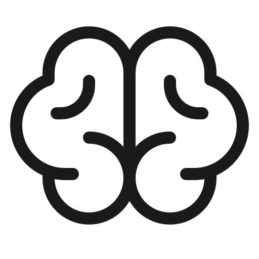 Brain light icon, light style, from Phosphor