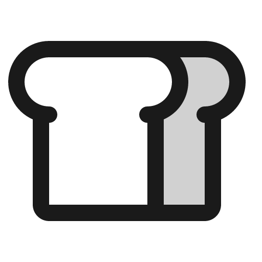 Bread duotone icon, two-tone style, from Phosphor