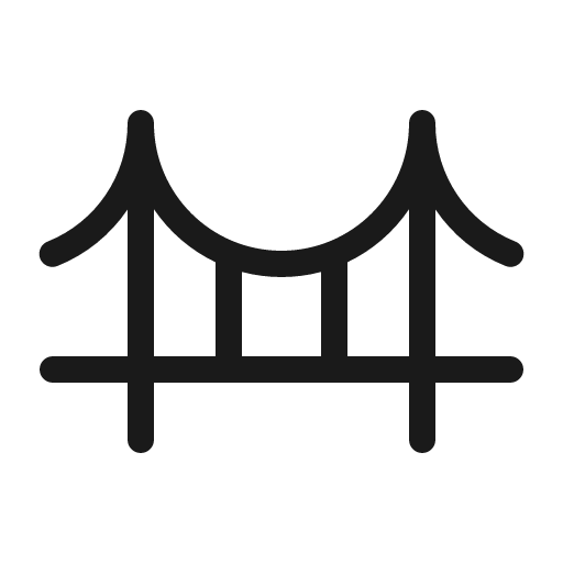Bridge light icon, light style, from Phosphor