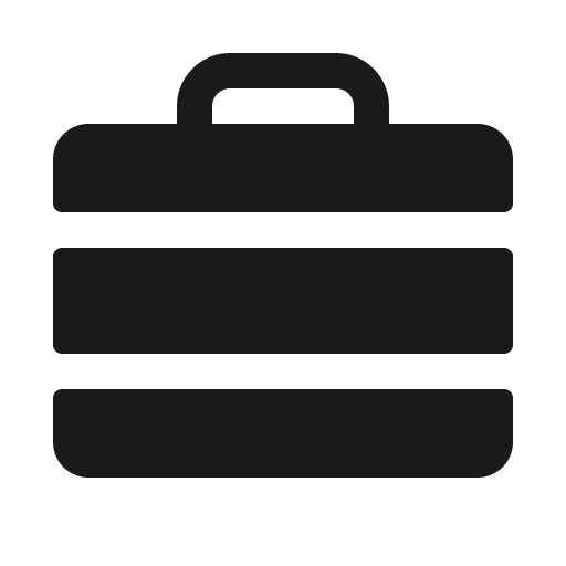 Briefcase metal fill icon, filled style, from Phosphor