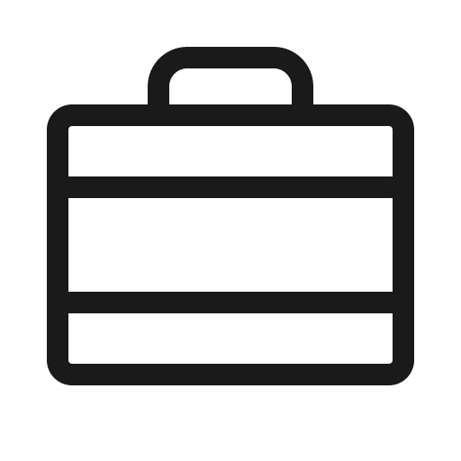 Briefcase metal light icon, light style, from Phosphor