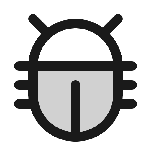 Bug beetle duotone icon, two-tone style, from Phosphor