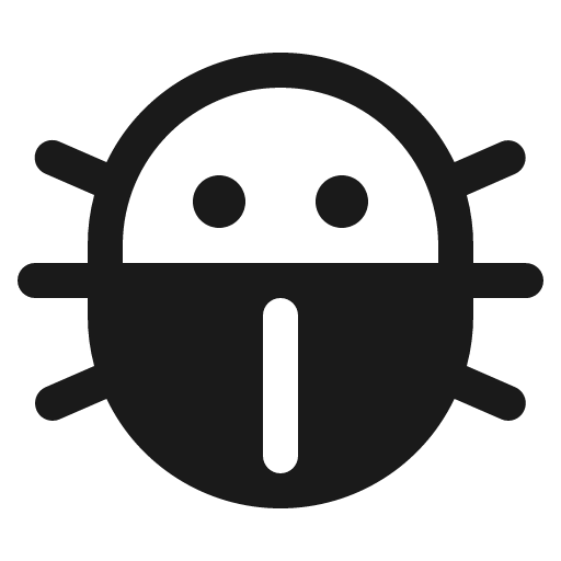 Bug fill icon, filled style, from Phosphor