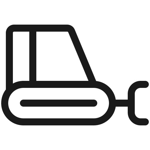 Bulldozer light icon, light style, from Phosphor