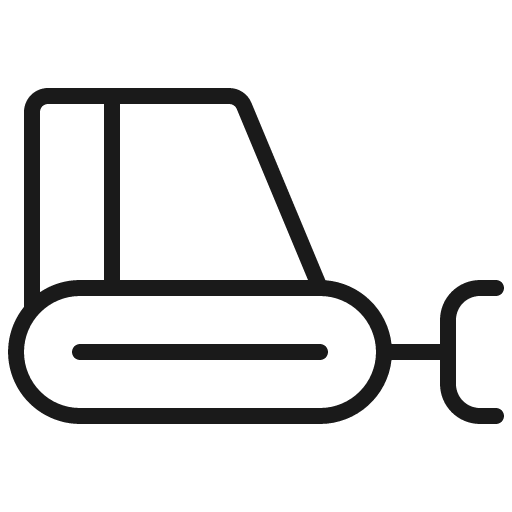 Bulldozer thin icon, thin style, from Phosphor