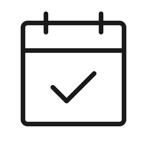 Calendar check thin icon, thin style, from Phosphor