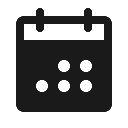 Calendar dots fill icon, filled style, from Phosphor