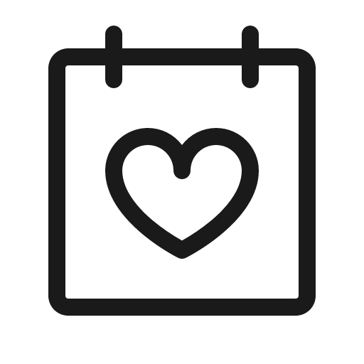 Calendar heart light icon, light style, from Phosphor