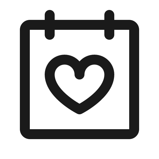 Calendar heart icon, solid style, from Phosphor