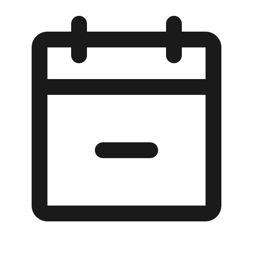 Calendar minus icon, solid style, from Phosphor