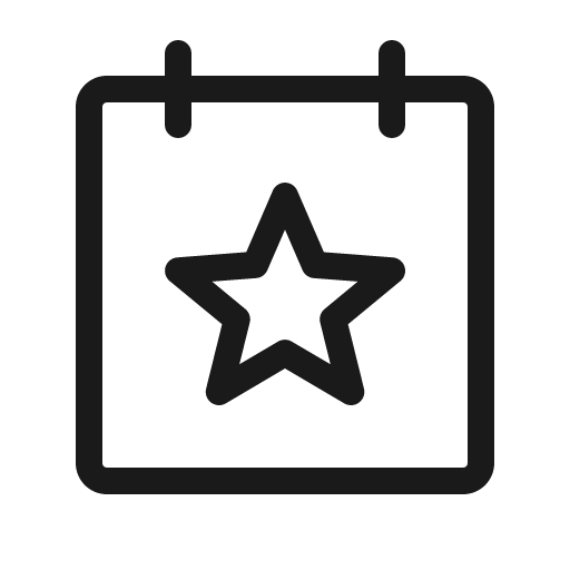 Calendar star light icon, light style, from Phosphor