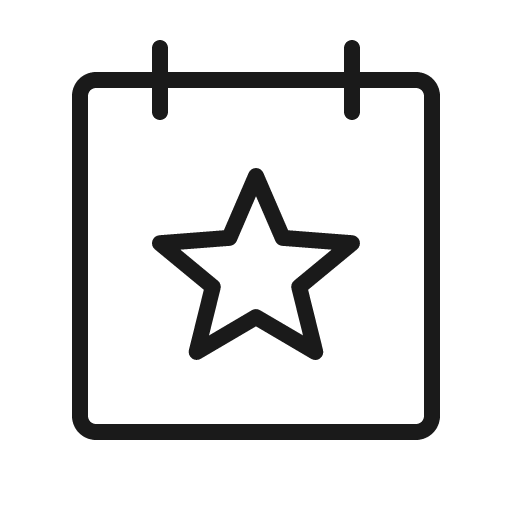 Calendar star thin icon, thin style, from Phosphor