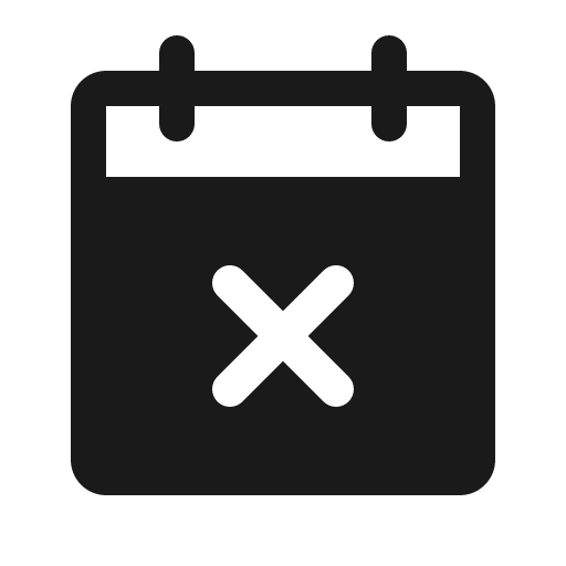 Calendar x fill icon, filled style, from Phosphor