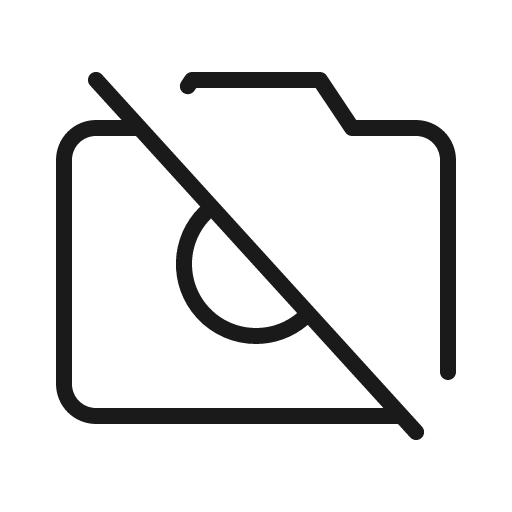 Camera slash thin icon, thin style, from Phosphor