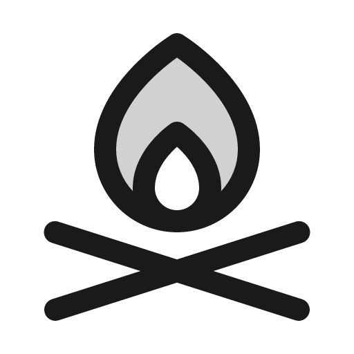 Campfire duotone icon, two-tone style, from Phosphor