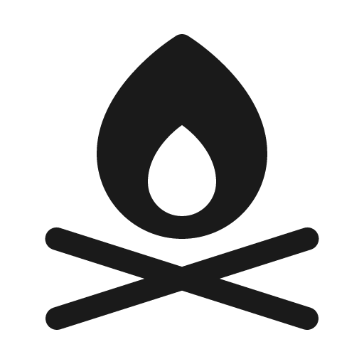 Campfire fill icon, filled style, from Phosphor