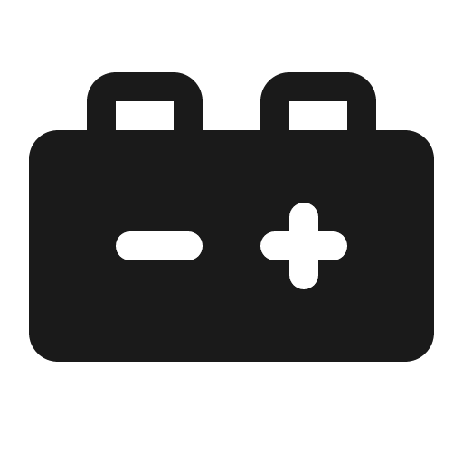 Car battery fill icon, filled style, from Phosphor