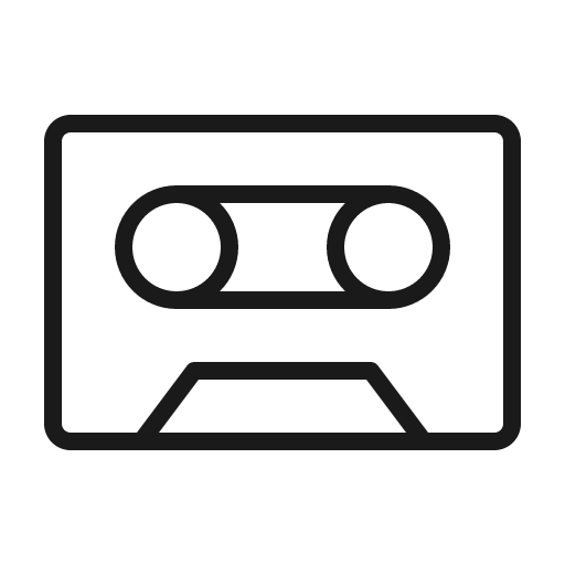 Cassette tape thin icon, thin style, from Phosphor