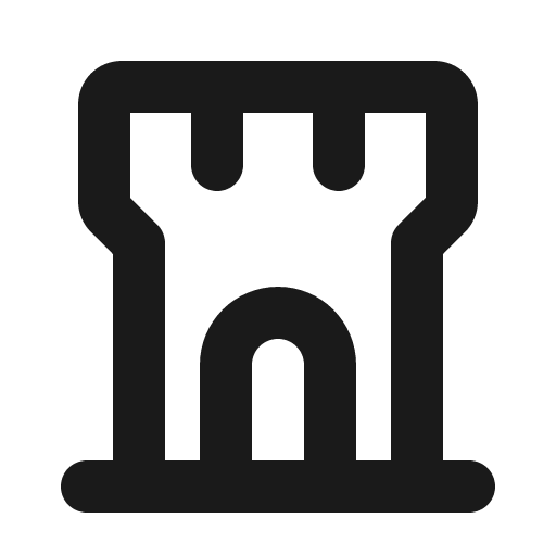 Castle turret bold icon, bold style, from Phosphor