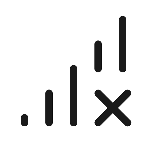 Cell signal x light icon, light style, from Phosphor
