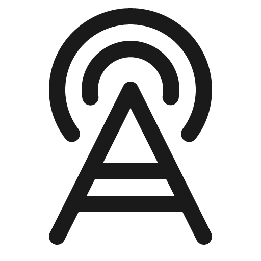 Cell tower icon, solid style, from Phosphor