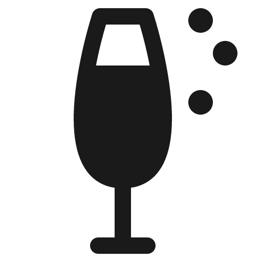 Champagne fill icon, filled style, from Phosphor