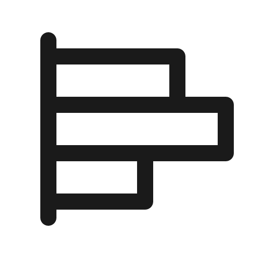 Chart bar horizontal icon, solid style, from Phosphor