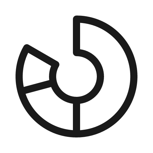 Chart donut light icon, light style, from Phosphor