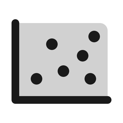 Chart scatter duotone icon, two-tone style, from Phosphor